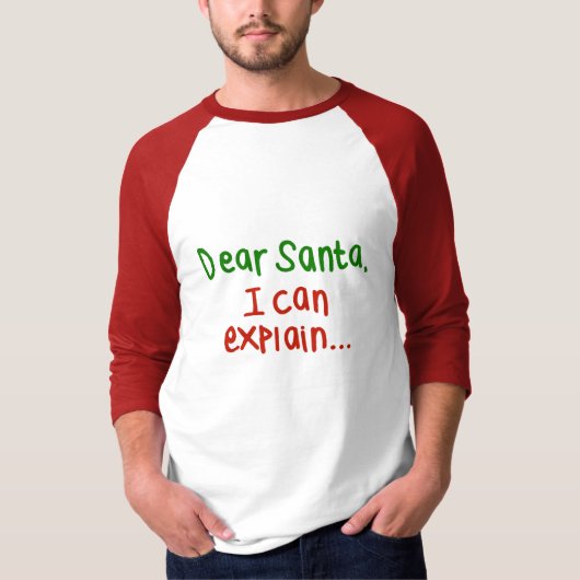 私が説明してもいい親愛なサンタ Tシャツ (正面)