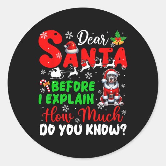 私が説明する前にクリスマスPit Bull Oを知っている ラウンドシール (正面)