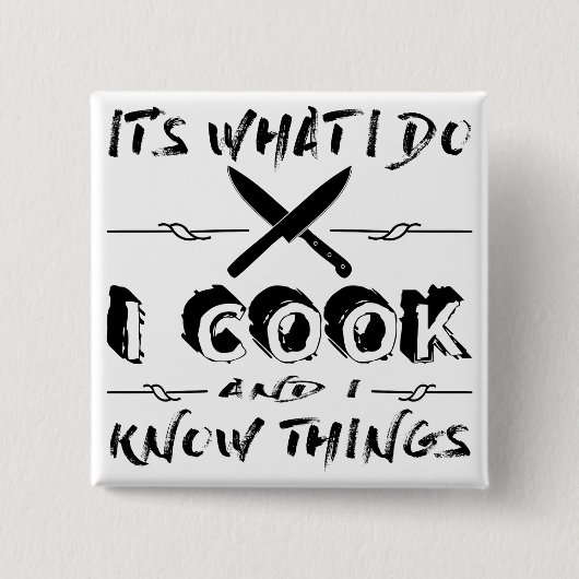 私が調理師し、物事を知ること 缶バッジ (正面)