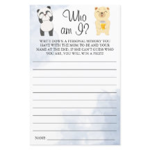 私が赤ちゃんシャワーゲームカードであるテディベア