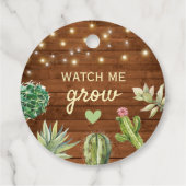 私が赤ちゃんシャワ素朴ーサボテンポットを成長する見る フェイバータグ (裏面)