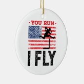 私が走飛ぶトラックとフィールドのハードル・ハードラー セラミックオーナメント (右)