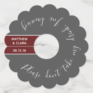 私が踊っている私の飲み物、ワインのラベルを取らないで下さい ワイングラスタグ