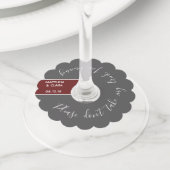 私が踊っている私の飲み物、ワインのラベルを取らないで下さい ワイングラスタグ (クローズアップ)