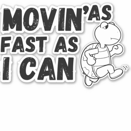 私が車で行けるほど速く動おもしろいく シール (正面)