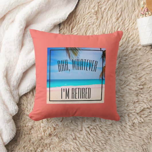 私が退職したな引用文であるものは何でも退職のビーチAhh クッション (ブランケット)