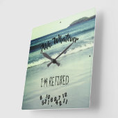 私が退職したな海のビーチおよび島であるものは何でも、Ahh スクエア壁時計 (傾斜)