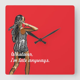 私が遅いAnyways~の柱時計であるものは何でも、~Girl! スクエア壁時計