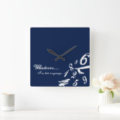 私が遅れても何時でも時計の時間数時間 スクエア壁時計 (ホーム)