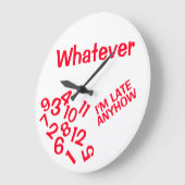 私が遅れても ラージ壁時計 (傾斜)