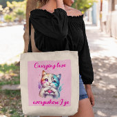 私が運トテバッグに行くあらゆる所での愛 トートバッグ