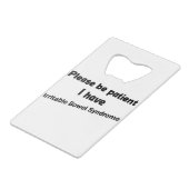 私が過敏性腸症候群の患者さんになって下さい クレジットカード栓抜き (正面アングル)