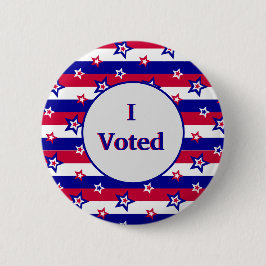 私が選んだ赤い白と青の星とストライプ 缶バッジ