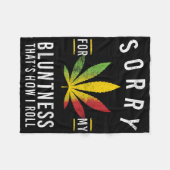 私が雑草を取り除いた事を露骨に思転がいおもしろいたい フリースブランケット (正面(横))