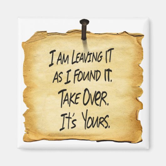 私が離れ見つけたようにワイアットのサインマグネット マグネット (正面)