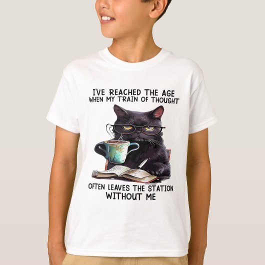 私が電車に乗った時の猫考えは Tシャツ (正面)