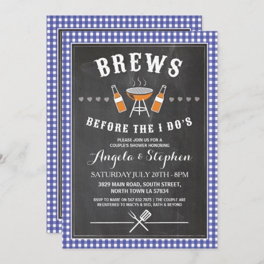 私が青い婚約の招待をした前に醸造物 招待状 (正面/裏面)