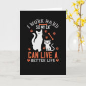 私が頑張って働くのは、愛猫がより良い生活を送れるためです カード (黄色い花)