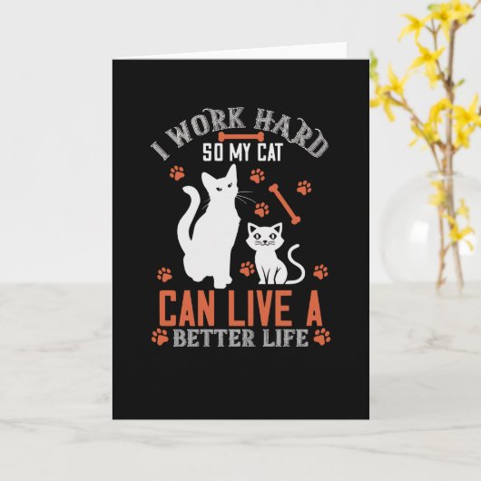 私が頑張って働くのは、愛猫がより良い生活を送れるためです カード (黄色い花)