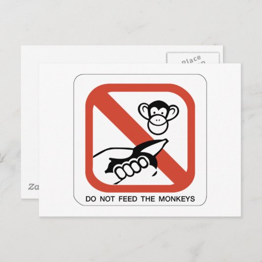 私が食べ物を与えた猿は駄目だ ポストカード (正面/裏面)