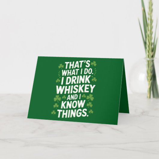 私が飲み物を飲み、パトリックのことを知っている サンキューカード (正面)