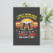 私が飲むのは7月おもしろい4日の2大事な行事 サンキューカード (スタンド正面)