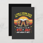 私が飲むのは7月おもしろい4日の2大事な行事 サンキューカード (正面/裏面)