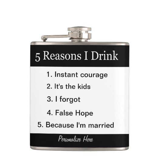 私が飲む5つの理由 フラスク (正面)