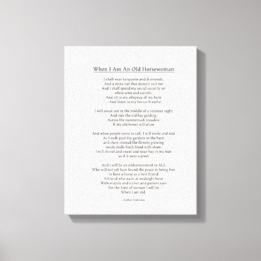 私が馬に乗った女性の場合III キャンバスプリント (正面)