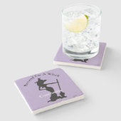 私が魔女のサンダー_コーブのふりをする ストーンコースター (横)