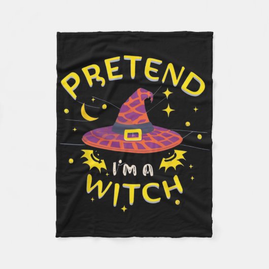 私が魔女のハロウィーンの衣装幽霊のふりをする フリースブランケット (正面)