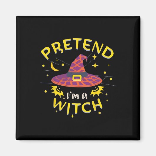 私が魔女のハロウィーンの衣装幽霊のふりをする マグネット (正面)