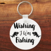 私が魚釣りおもしろい引用文 キーホルダー (正面)