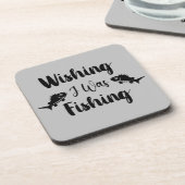 私が魚釣りおもしろい引用文 コースター (左側)