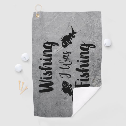 私が魚釣りおもしろい引用文 ゴルフタオル (インサイチュ)