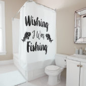 私が魚釣りおもしろい引用文 シャワーカーテン (インサイチュ)