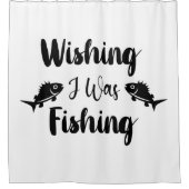 私が魚釣りおもしろい引用文 シャワーカーテン (正面)