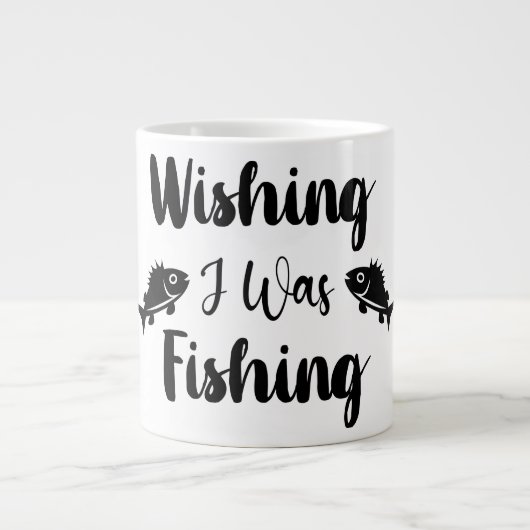 私が魚釣りおもしろい引用文 ジャンボコーヒーマグカップ (正面)