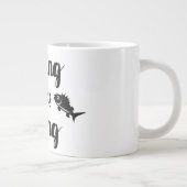 私が魚釣りおもしろい引用文 ジャンボコーヒーマグカップ (右)