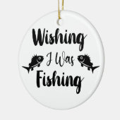 私が魚釣りおもしろい引用文 セラミックオーナメント (左)