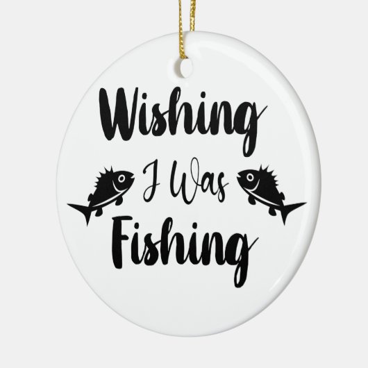 私が魚釣りおもしろい引用文 セラミックオーナメント (左)