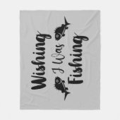 私が魚釣りおもしろい引用文 フリースブランケット (正面)