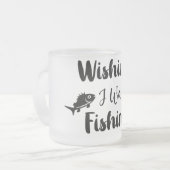 私が魚釣りおもしろい引用文 フロストグラスマグカップ (正面左)