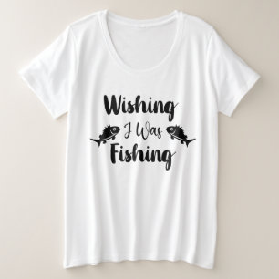 私が魚釣りおもしろい引用文 プラスサイズTシャツ