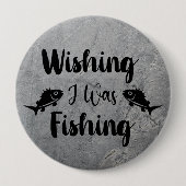 私が魚釣りおもしろい引用文 缶バッジ (正面)