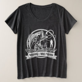 私が魚釣り プラスサイズTシャツ