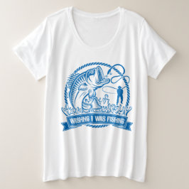 私が魚釣り プラスサイズTシャツ