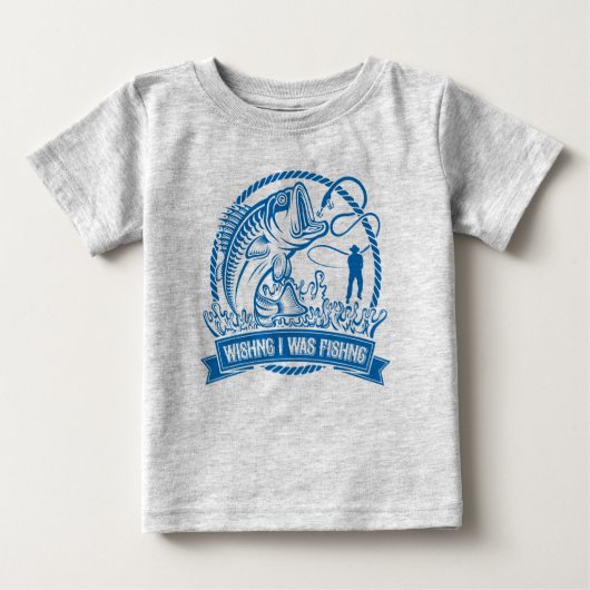 私が魚釣り ベビーTシャツ (正面)