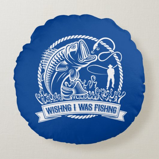 私が魚釣り ラウンドクッション (正面)