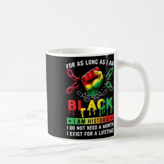私が黒人である限りそれは黒人歴史月間です コーヒーマグカップ (右)